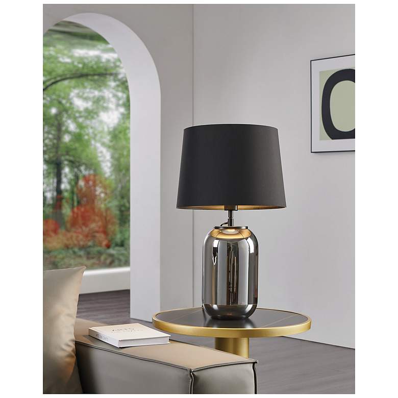 Image 6 Eglo Cuite 24" Chrome Smoked Glass & Matte Black Table Lamp more views