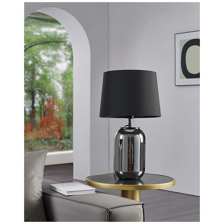 Image 7 Eglo Cuite 24" Chrome Smoked Glass & Matte Black Table Lamp more views
