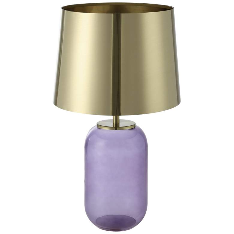 Image 1 Eglo Cuite 24" Transparent Indigo Glass and Brushed Gold Table Lamp