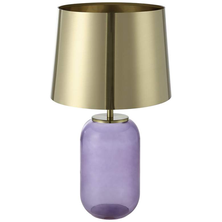 Image 2 Eglo Cuite 24" Transparent Indigo Glass and Brushed Gold Table Lamp more views