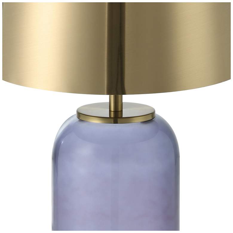 Image 4 Eglo Cuite 24" Transparent Indigo Glass and Brushed Gold Table Lamp more views