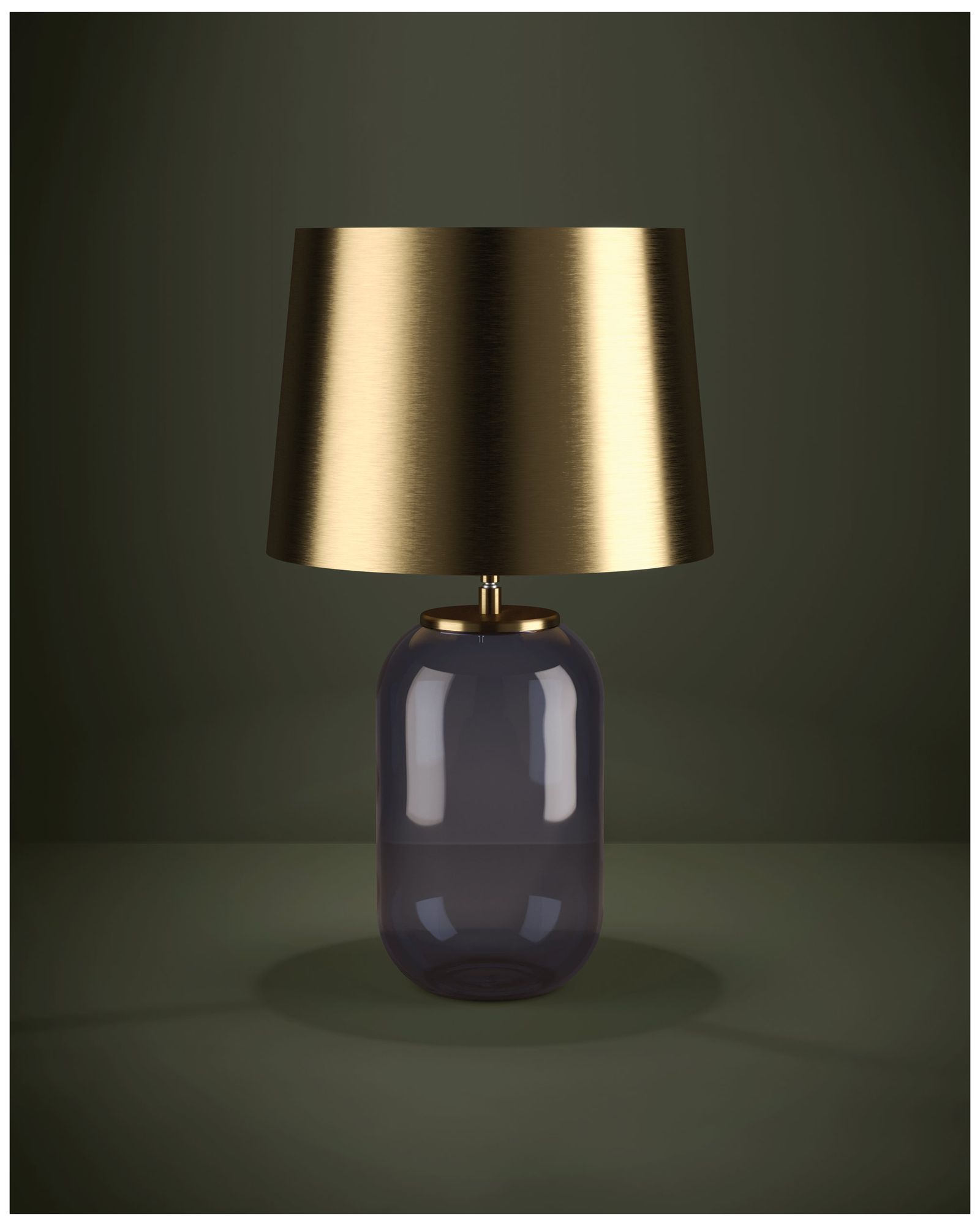 Image 5 Eglo Cuite 24" Transparent Indigo Glass and Brushed Gold Table Lamp more views