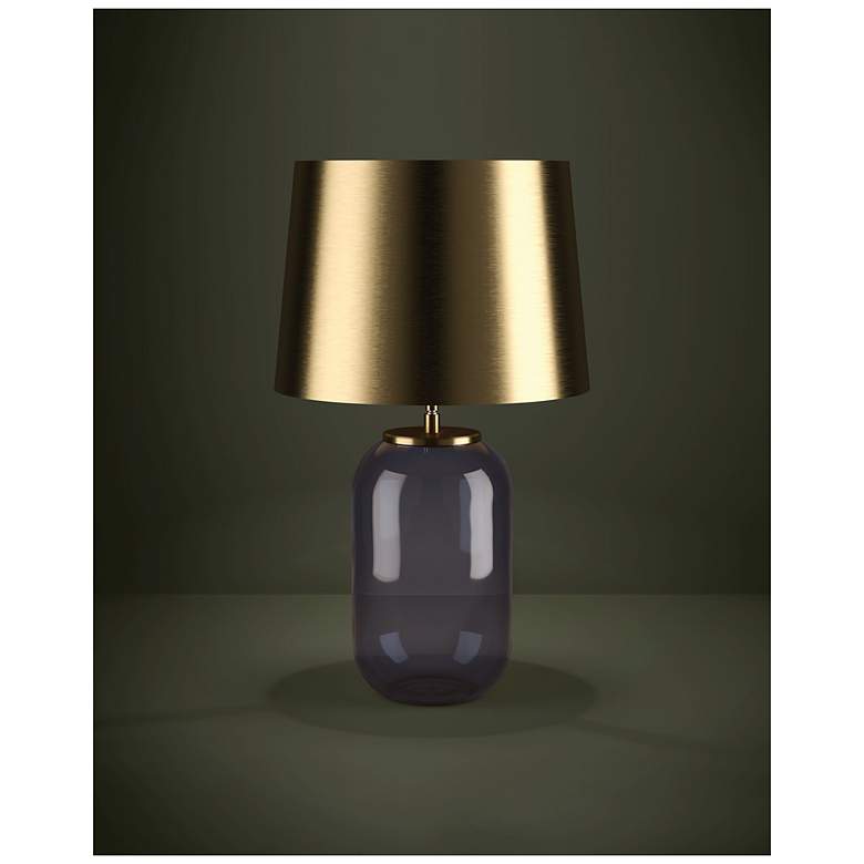 Image 5 Eglo Cuite 24" Transparent Indigo Glass and Brushed Gold Table Lamp more views