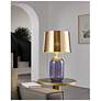 6_Eglo Cuite 24" Transparent Indigo Glass and Brushed Gold Table Lamp more views