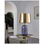 7_Eglo Cuite 24" Transparent Indigo Glass and Brushed Gold Table Lamp more views