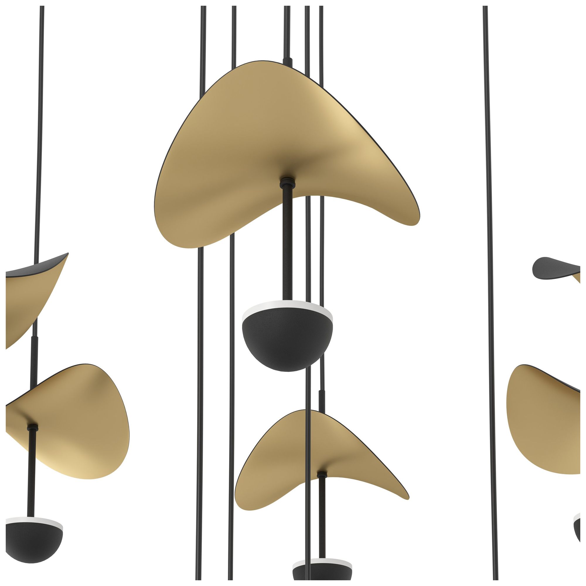 Image 3 Eglo Dracera 32" 17 Light Black and Gold Leaf LED Pendant Light more views