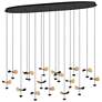 1_Eglo Dracera 61" 17 Light Black and Gold Leaf LED Pendant Light