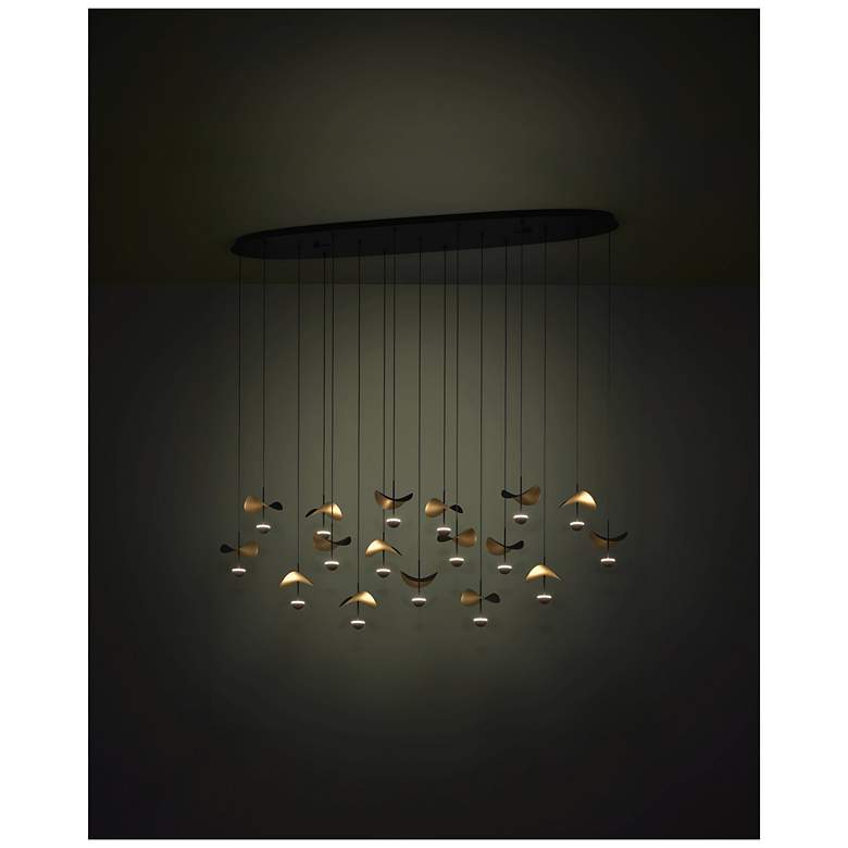 Image 4 Eglo Dracera 61" 17 Light Black and Gold Leaf LED Pendant Light more views