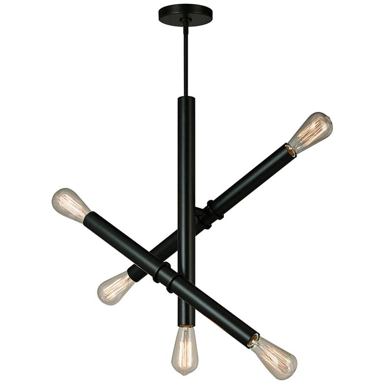 Image 2 Eglo Drucker 8" Wide 5-Light Black Pendant Light