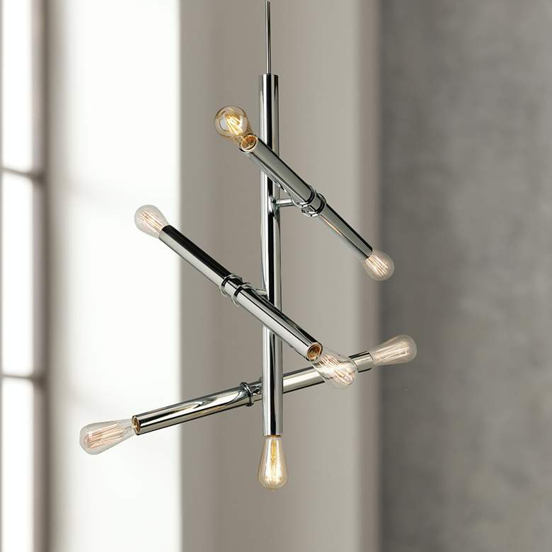 Image 1 Eglo Drucker 8" Wide 7-Light Chrome Mini-Pendant