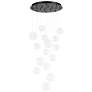 1_Eglo Espardello 23" 6 Light Black LED Pendant Light w/ Clear Glass Shades