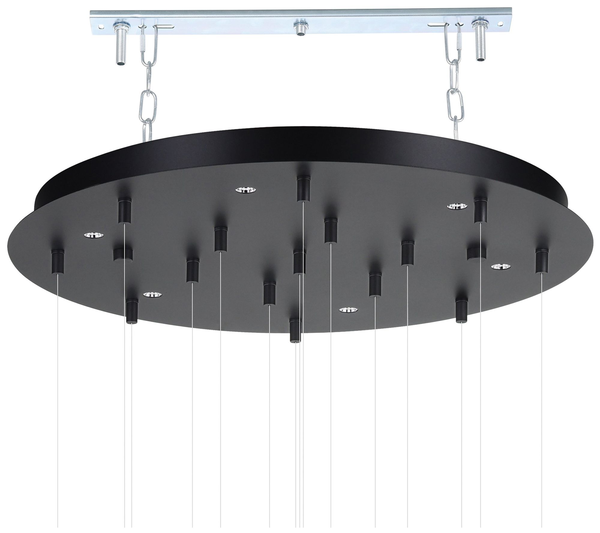 Image 4 Eglo Espardello 23" 6 Light Black LED Pendant Light w/ Clear Glass Shades more views