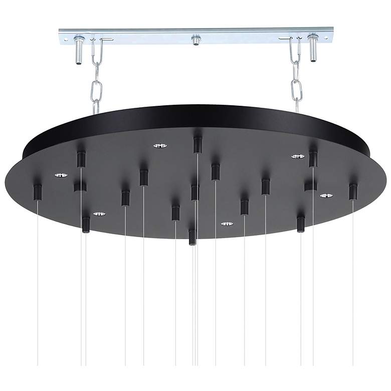 Image 4 Eglo Espardello 23" 6 Light Black LED Pendant Light w/ Clear Glass Shades more views