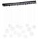 Eglo Espardello 46" 8 Light Black LED Pendant with Clear Glass Shades
