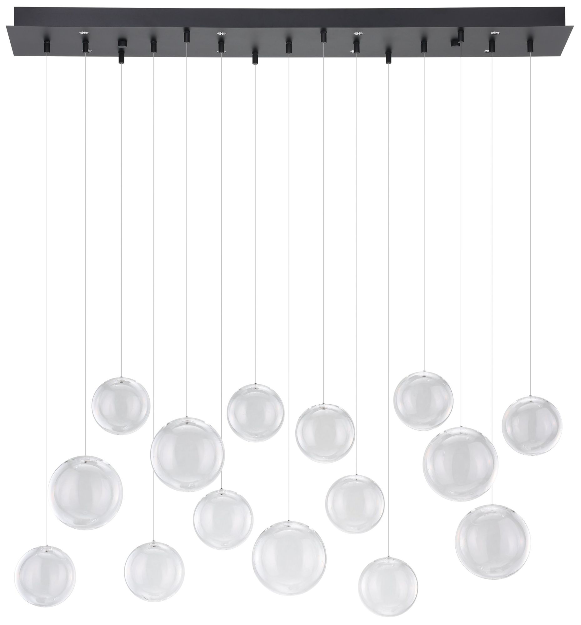 Image 3 Eglo Espardello 46" 8 Light Black LED Pendant with Clear Glass Shades more views