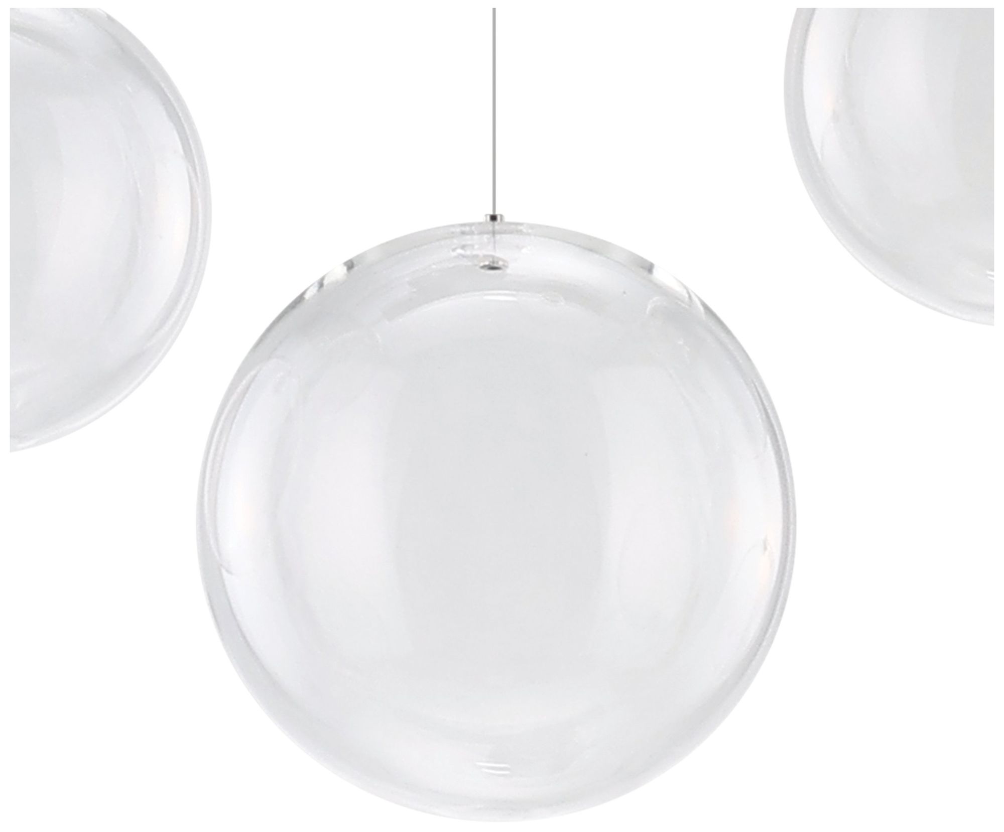 Image 4 Eglo Espardello 46" 8 Light Black LED Pendant with Clear Glass Shades more views