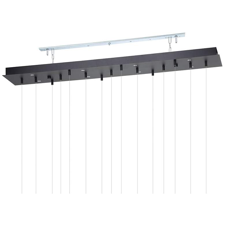 Image 5 Eglo Espardello 46" 8 Light Black LED Pendant with Clear Glass Shades more views