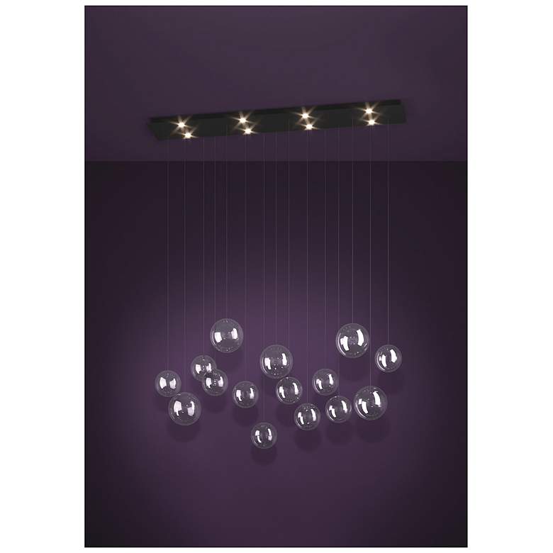 Image 6 Eglo Espardello 46" 8 Light Black LED Pendant with Clear Glass Shades more views
