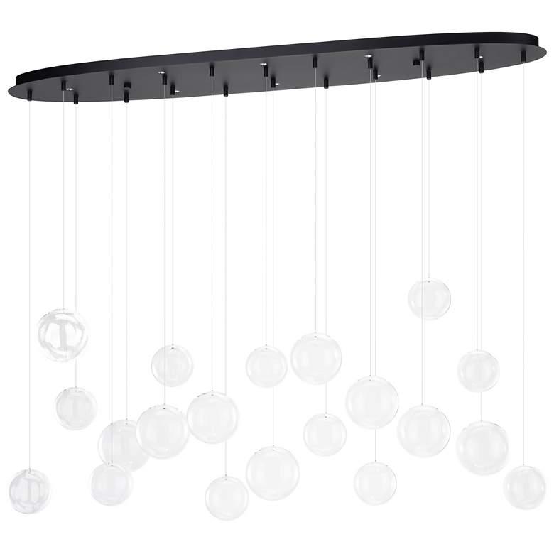 Image 1 Eglo Espardello 58" 8 Light Black LED Pendant with Clear Glass Shades