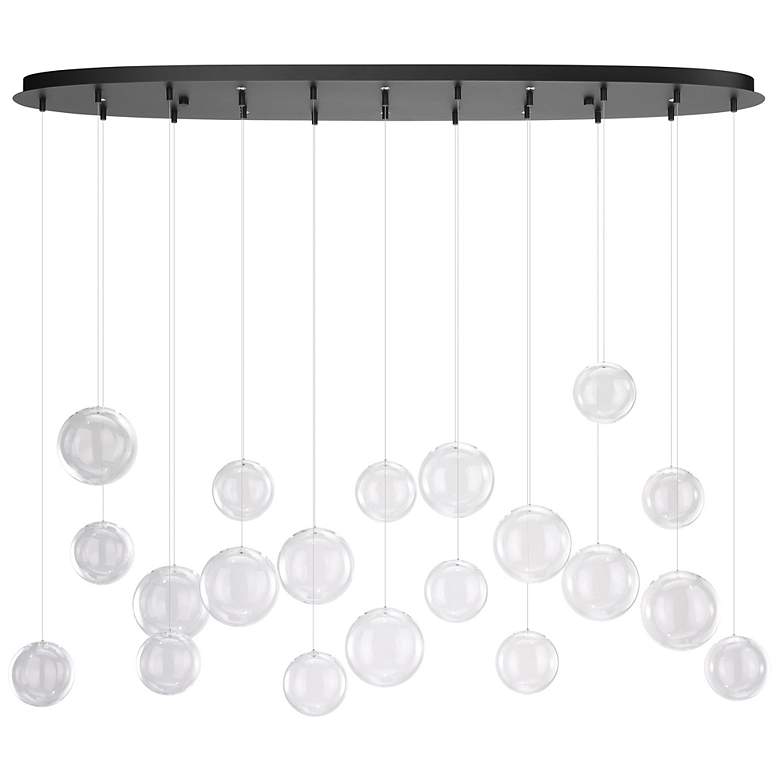 Image 3 Eglo Espardello 58" 8 Light Black LED Pendant with Clear Glass Shades more views