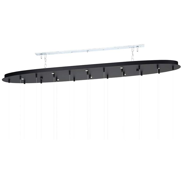 Image 5 Eglo Espardello 58" 8 Light Black LED Pendant with Clear Glass Shades more views