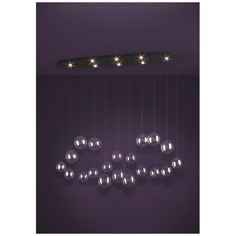 Image 6 Eglo Espardello 58" 8 Light Black LED Pendant with Clear Glass Shades more views