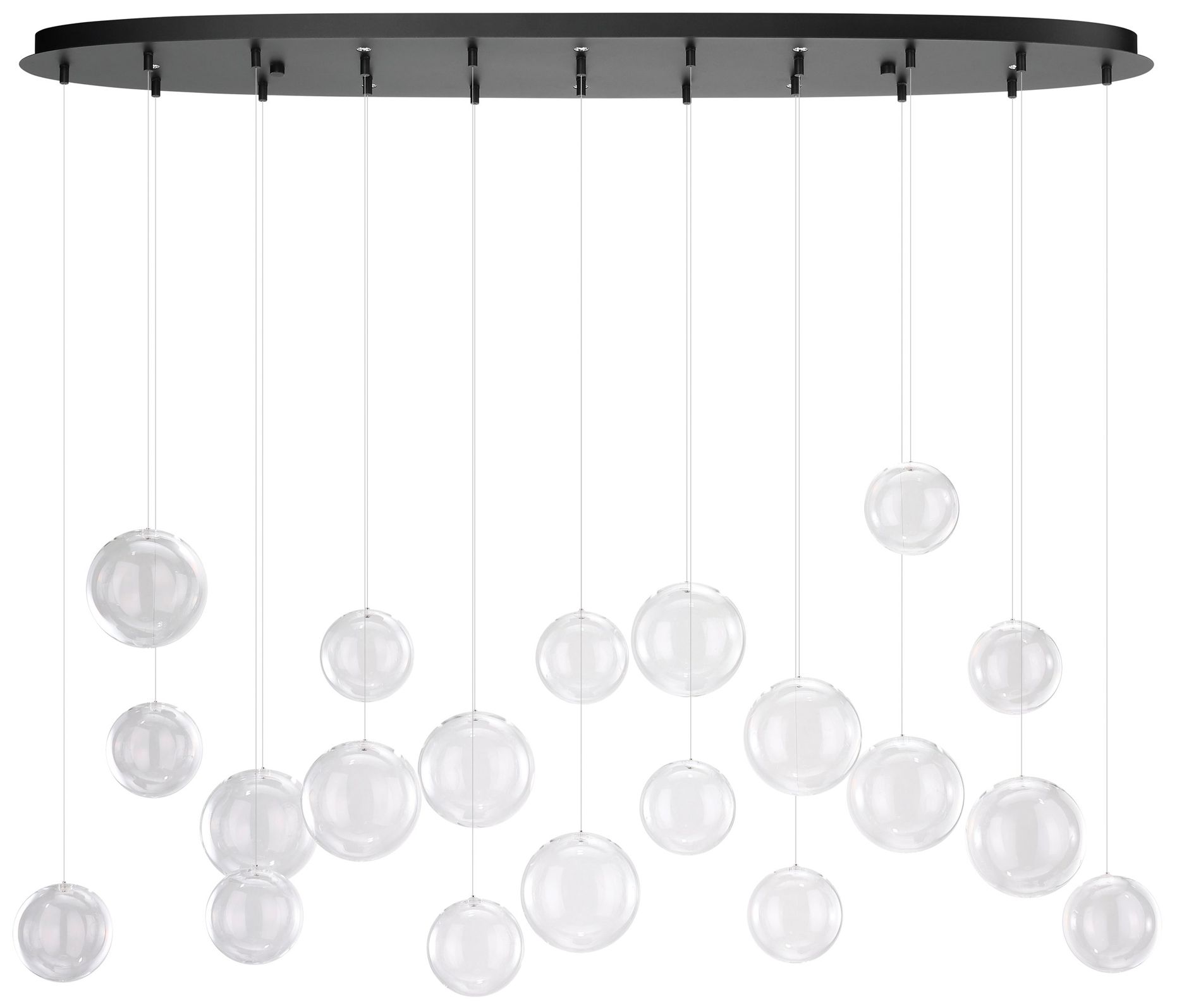 Image 3 Eglo Espardello 58" 8 Light Black LED Pendant with Clear Glass Shades more views
