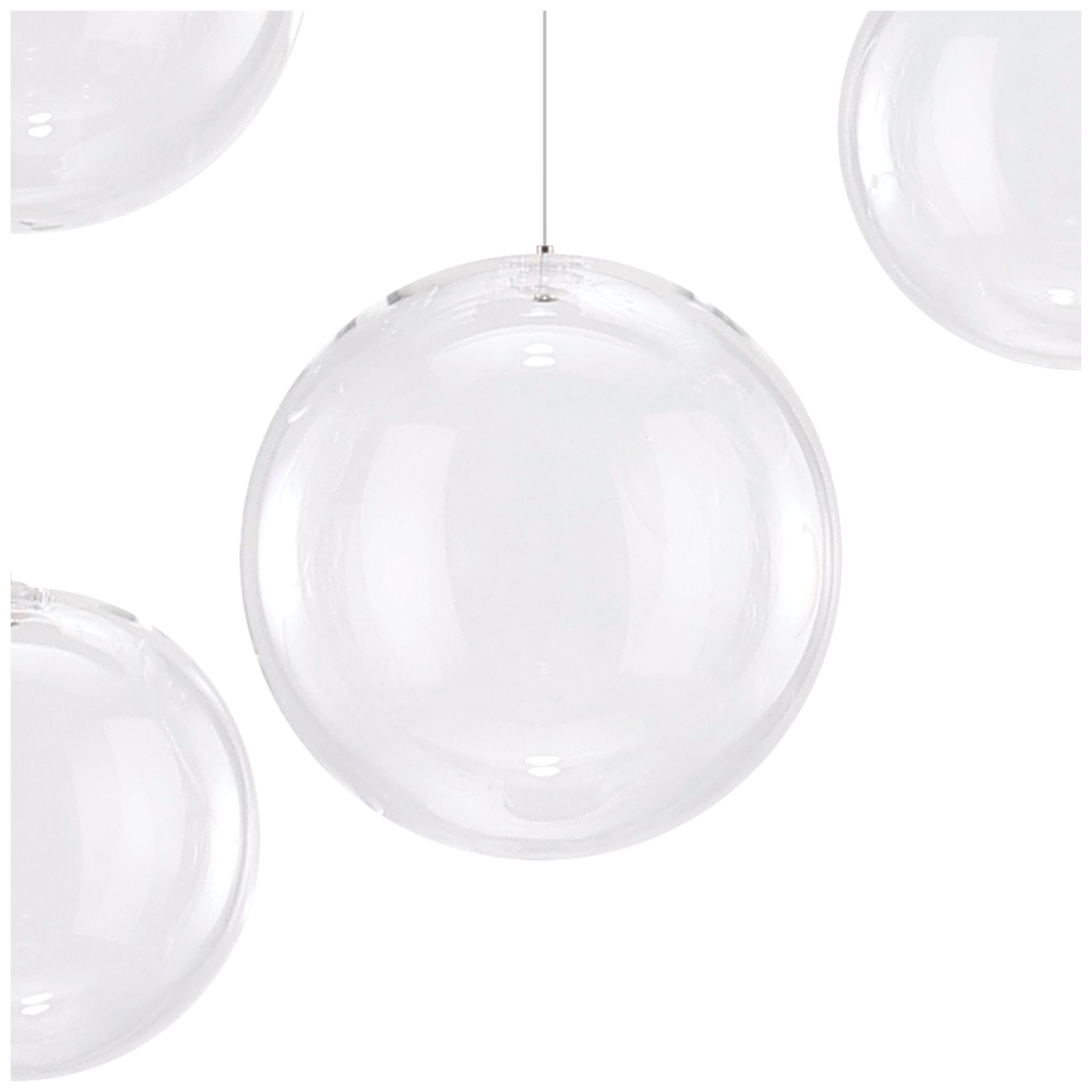 Image 4 Eglo Espardello 58" 8 Light Black LED Pendant with Clear Glass Shades more views