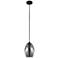 Eglo Estanys 7 1/2" Wide Matte Black Modern Glass Pendant Light