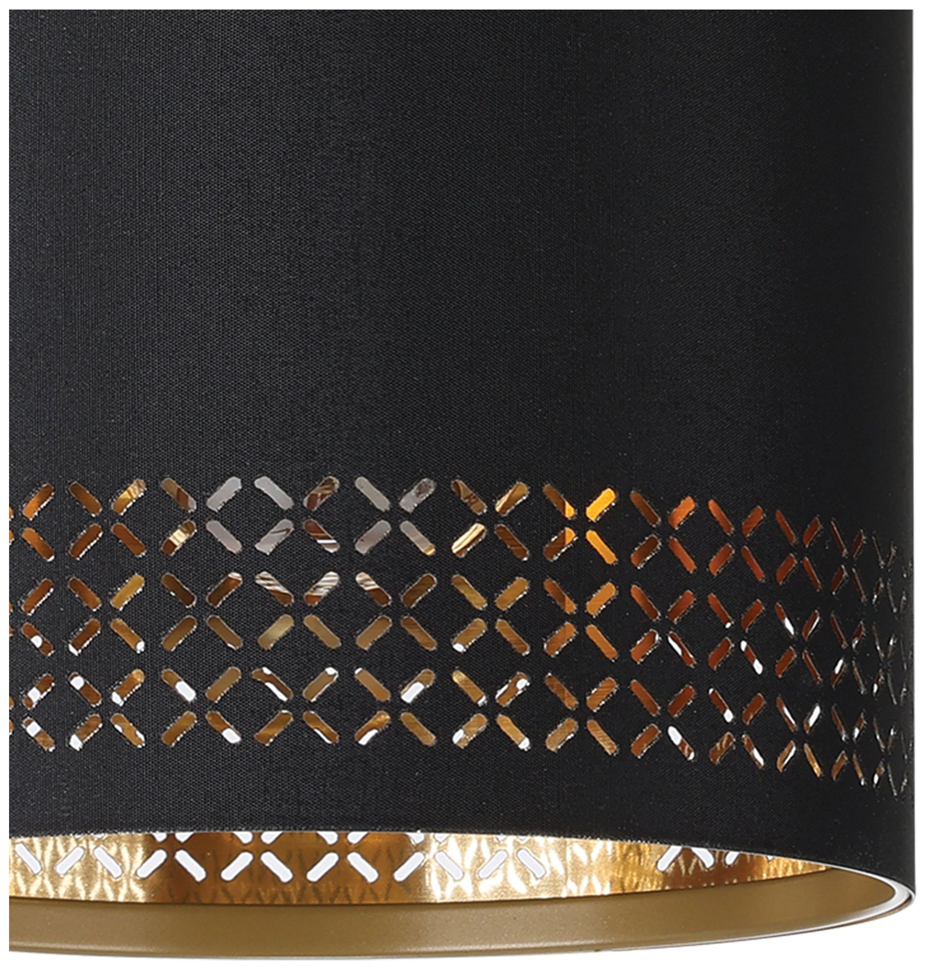 Image 4 Eglo Esteperra 4 Light Black Pendant Light, Black and Gold Fabric Shades more views