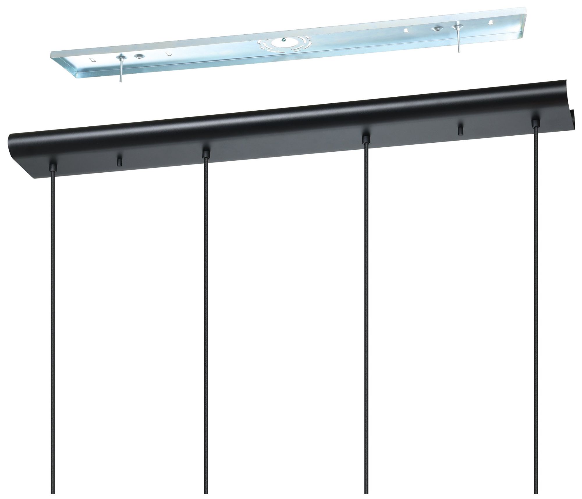 Image 5 Eglo Esteperra 4 Light Black Pendant Light, Black and Gold Fabric Shades more views