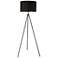 Eglo Esteperra 61-inch Black Floor Lamp with Black and Gold Fabric Shade