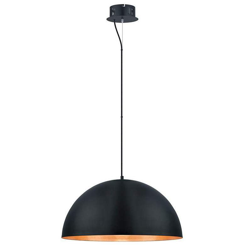 Image 1 Eglo Gaetano 23 1/2" Wide Black Dome Modern LED Chandelier