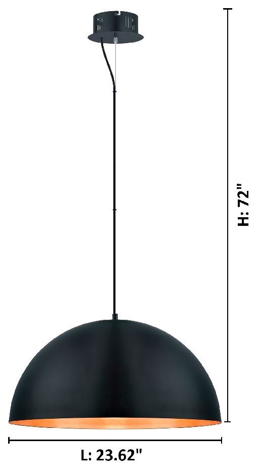 Image 2 Eglo Gaetano 23 1/2" Wide Black Dome Modern LED Chandelier more views