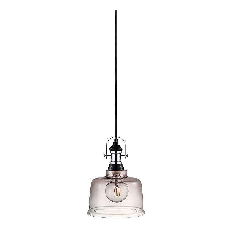 Image 1 Eglo Gilwell 15" Wide Matte Black and Chrome Pendant Light