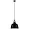 Eglo Gilwell 15" Wide Matte Black Modern Industrial Pendant Light