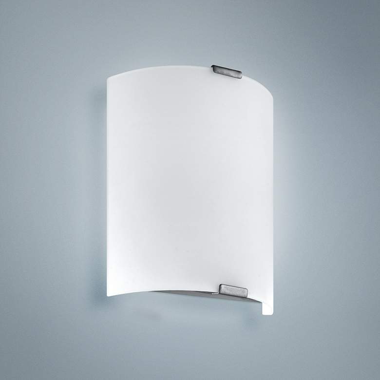 Image 1 Eglo Grafik 11 1/2 inch High Silver LED Wall Sconce