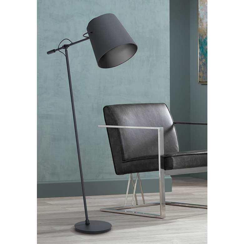 Image 1 Eglo Granadillos Black Adjustable Floor Lamp