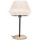 Eglo Lanier 11 1/2" High Black and Wood Woven Shade Modern Table Lamp