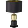 1_Eglo Laurignano 20" Black and Gold Table Lamp With Fabric Shade