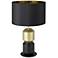 Eglo Laurignano 20" Black and Gold Table Lamp With Fabric Shade