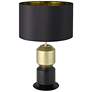 2_Eglo Laurignano 20" Black and Gold Table Lamp With Fabric Shade more views