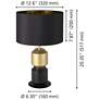 3_Eglo Laurignano 20" Black and Gold Table Lamp With Fabric Shade more views