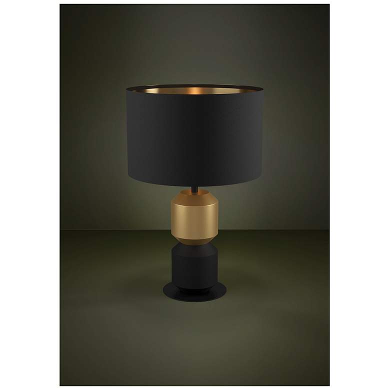 Image 5 Eglo Laurignano 20" Black and Gold Table Lamp With Fabric Shade more views