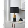 7_Eglo Laurignano 20" Black and Gold Table Lamp With Fabric Shade more views