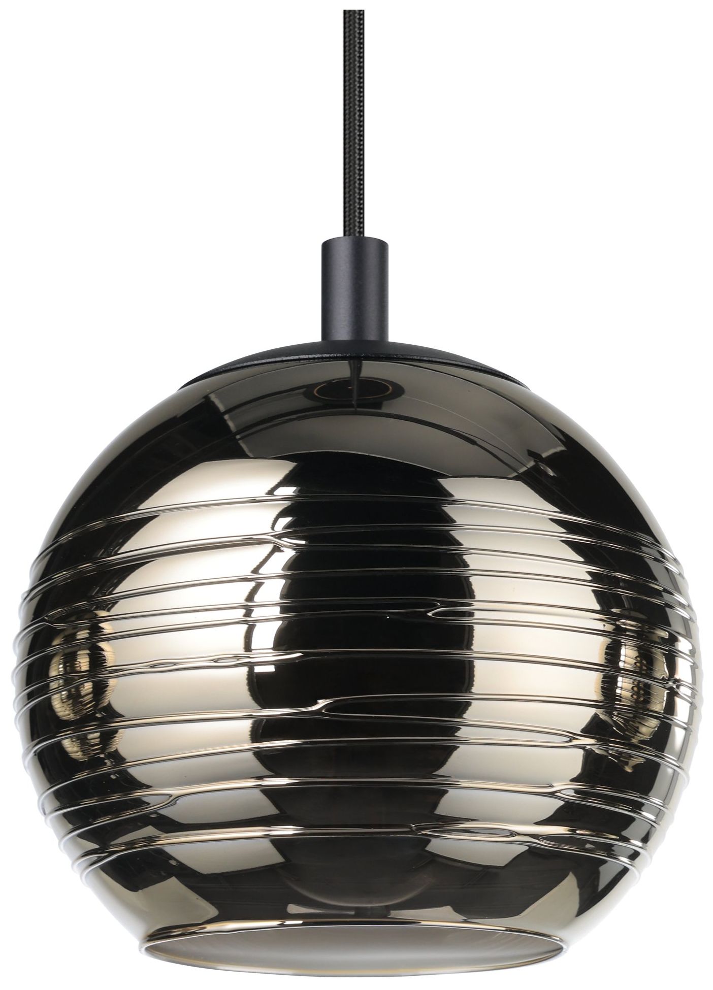 Image 3 Eglo Lemorieta 6 Light Black Pendant Light with Gold Smoked Glass Shades more views