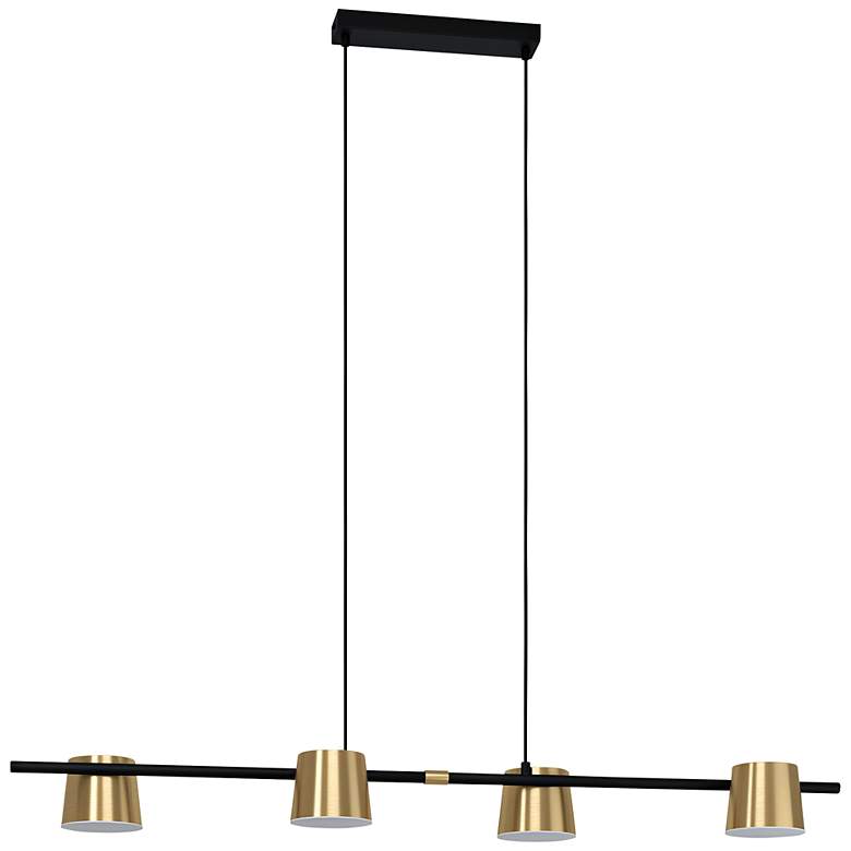 Image 2 Eglo Lighting Altamira 45 1/2" Black and Brass 4-Light Linear Pendant