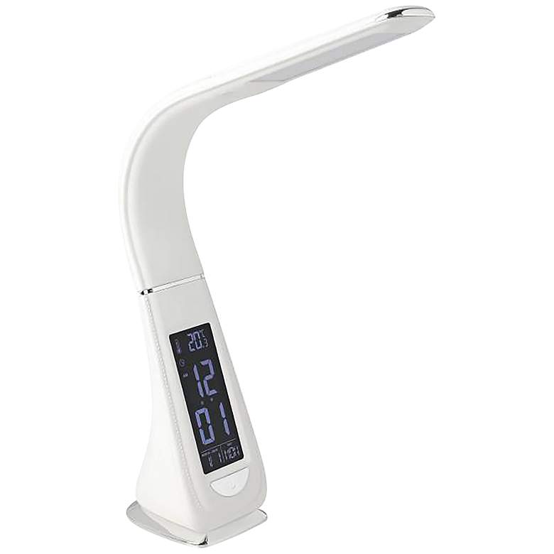 Image 1 Eglo Lighting Cognoli 19" High Modern White LED Touch Lamp with Alarm
