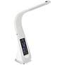 1_Eglo Lighting Cognoli 19" High Modern White LED Touch Lamp with Alarm