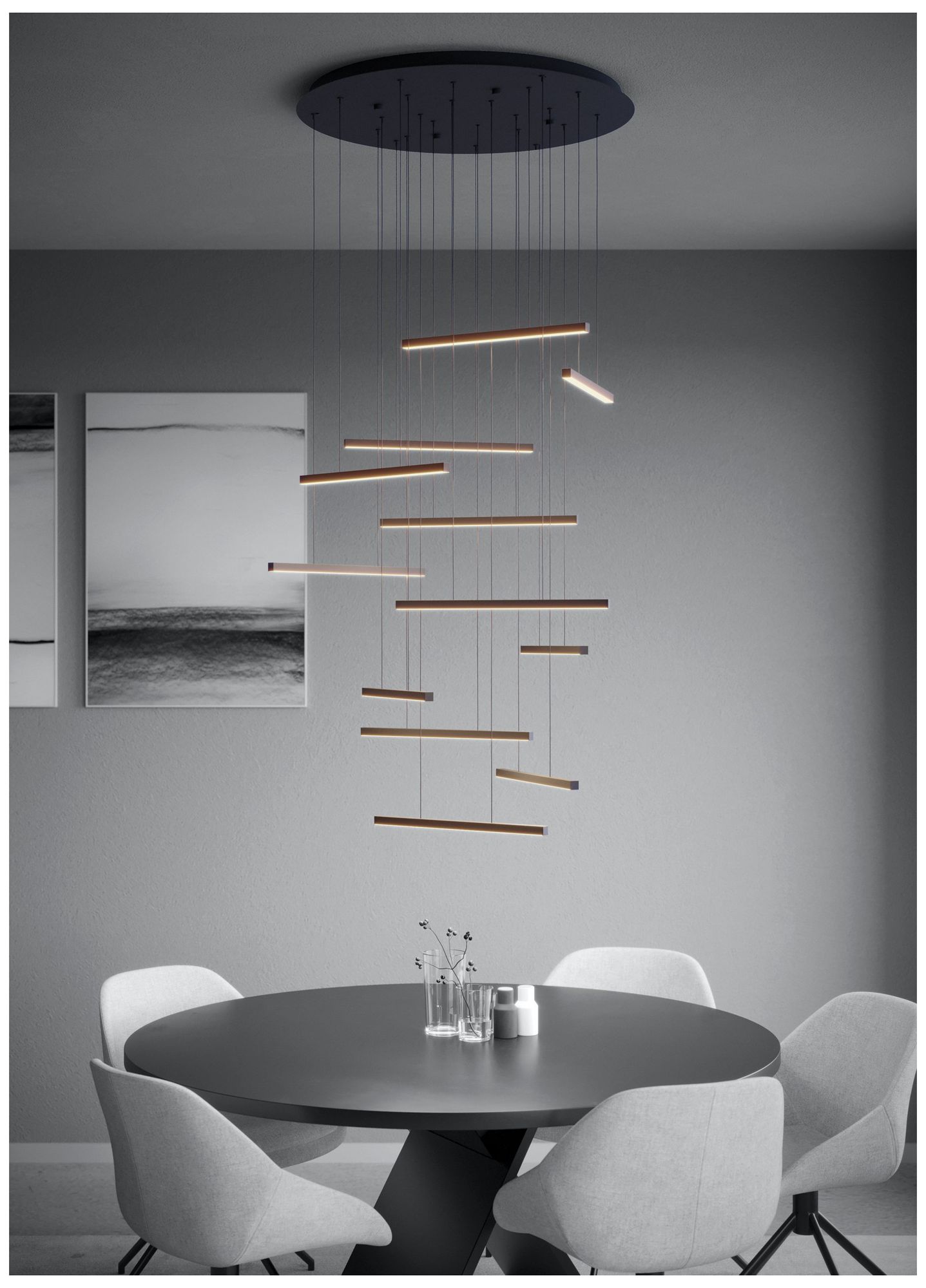 Image 5 Eglo Lindoza 12 Light Black LED Pendant Light more views